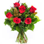 Bouquet of 6 Red Roses
