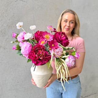 Luxe Peony and Poppy Vase