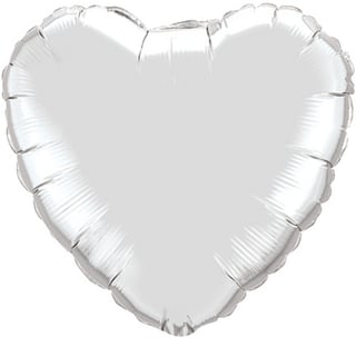 Silver Heart Foil Balloon
