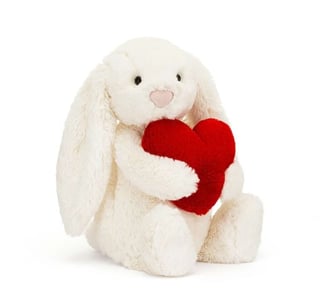 Bashful Red Love Heart Bunny 