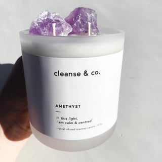 Amethyst Crystal Candle