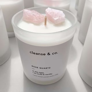 Rose Quartz Crystal Candle