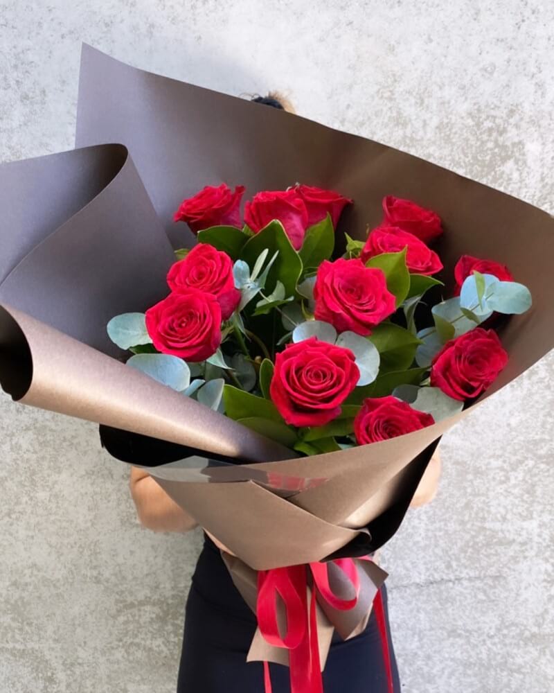 Bouquet Of 12 Red Roses | Beautiful Roses Sydney