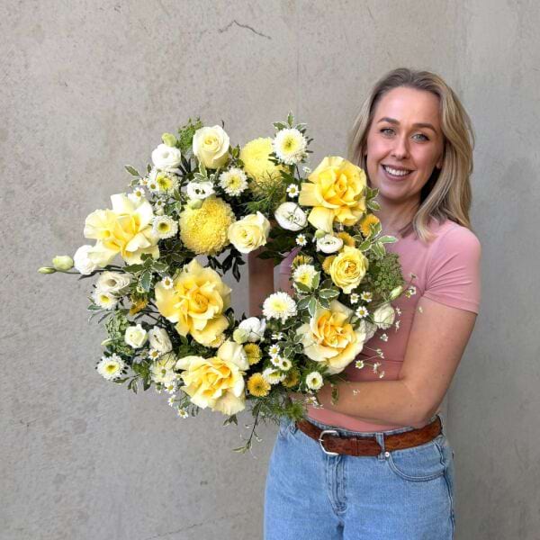 Lemon Sympathy Wreath Sydney - Petite Size