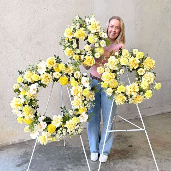 Lemon Sympathy Wreath Sydney - Set of Three