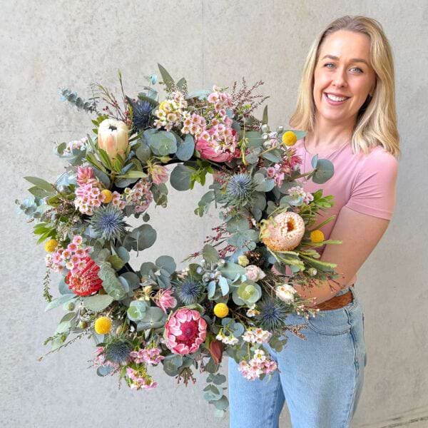 Wildflower Wreath Sydney Sympathy Flowers Large Size