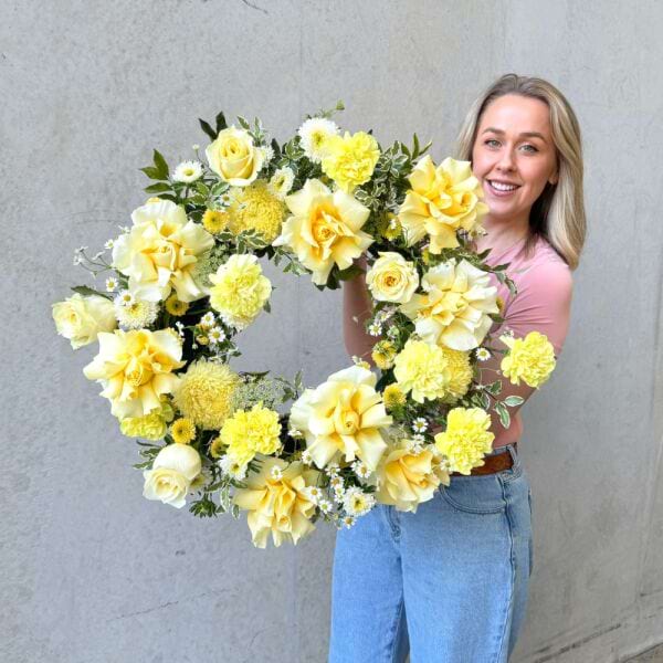Lemon Sympathy Wreath Sydney - Large Size