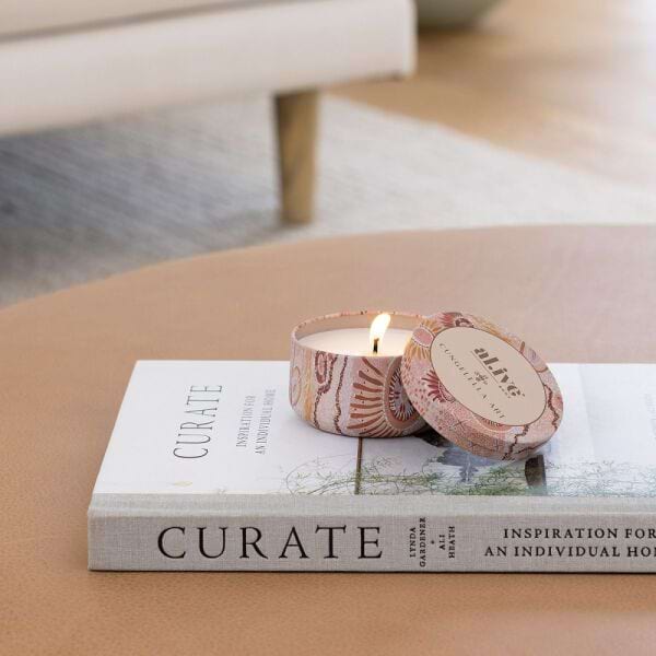 The Cungelella Art Mini Soy Candle in Wattle and Native moss 2