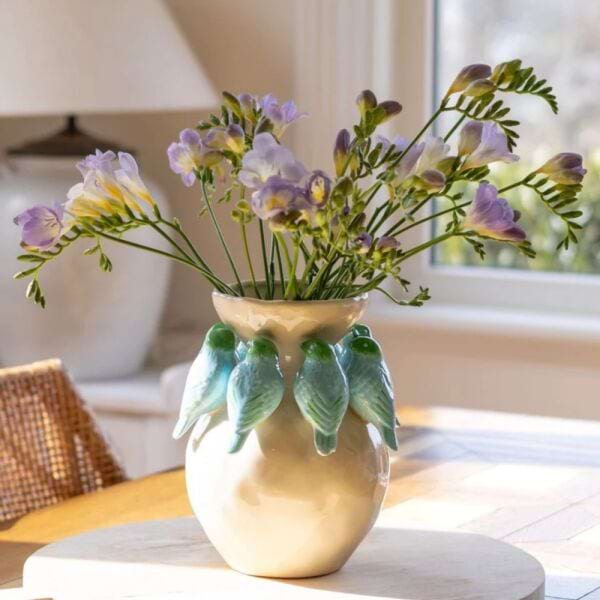 Blue and Green Bird Vase by Noss and Co 2