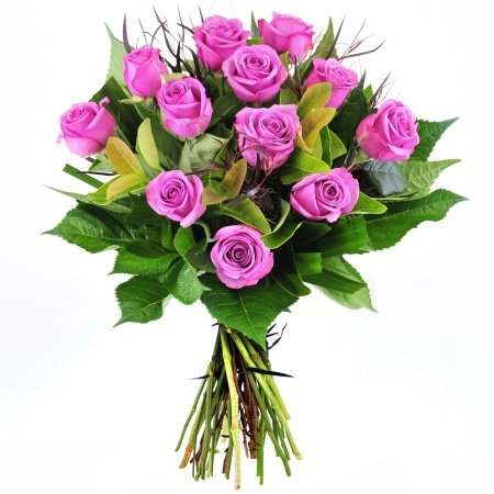 Bouquet of 12 Purple Roses