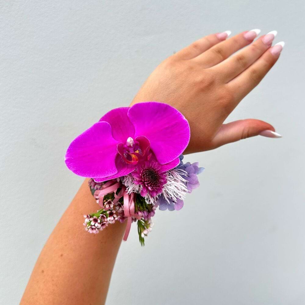 Purple Wrist Corsage