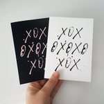 Hugs & Kisses Card (Black on White)